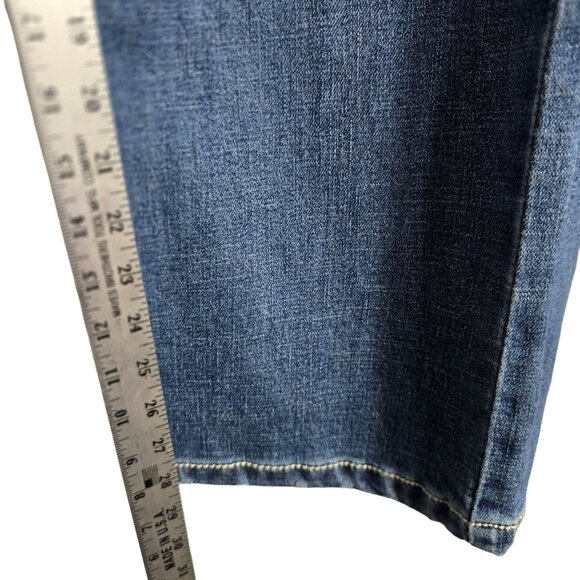 TK Axel Slim Boot Cut Distressed Jeans 38X30 Men's Blue Denim - Picture 11 of 13